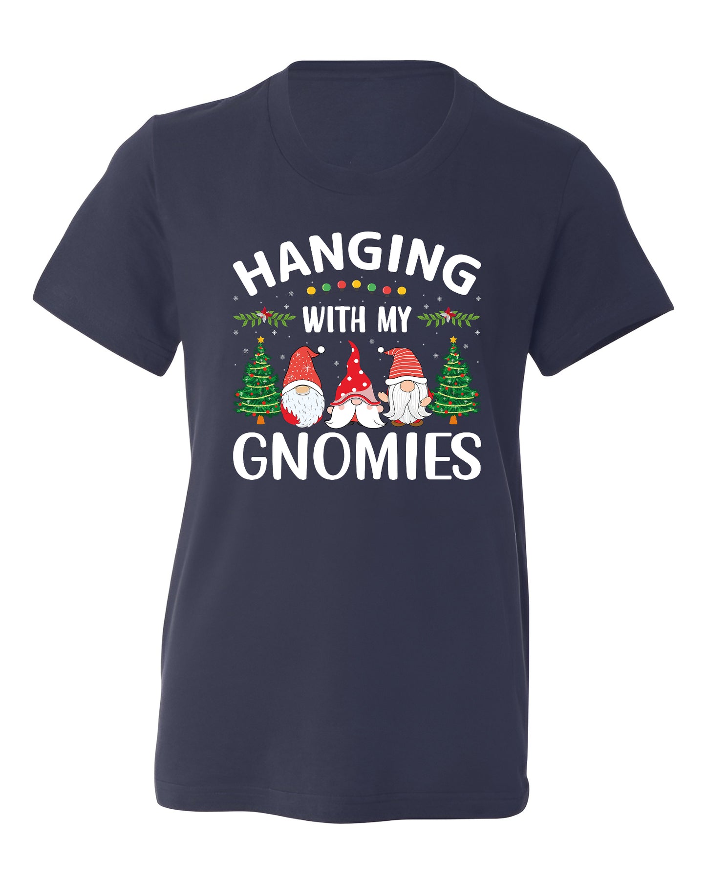 Hanging With My Gnomies Christmas Shirt – Cute Gnome Holiday Tee, Family Matching Xmas T-Shirt, Santa Gnome Party Shirt
