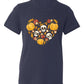 Heart Skull Halloween Shirt – Fall Season Tee for Women Men | Autumn Pumpkin Patch Outfit