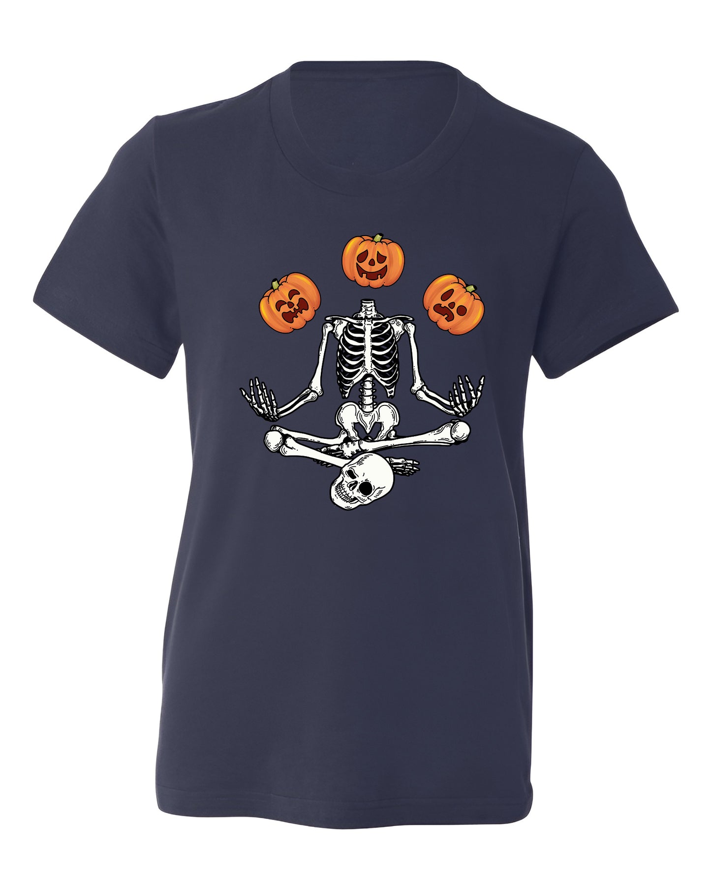 Funny Skeleton Yoga Halloween Shirt – Spooky Season Pumpkin Tee
