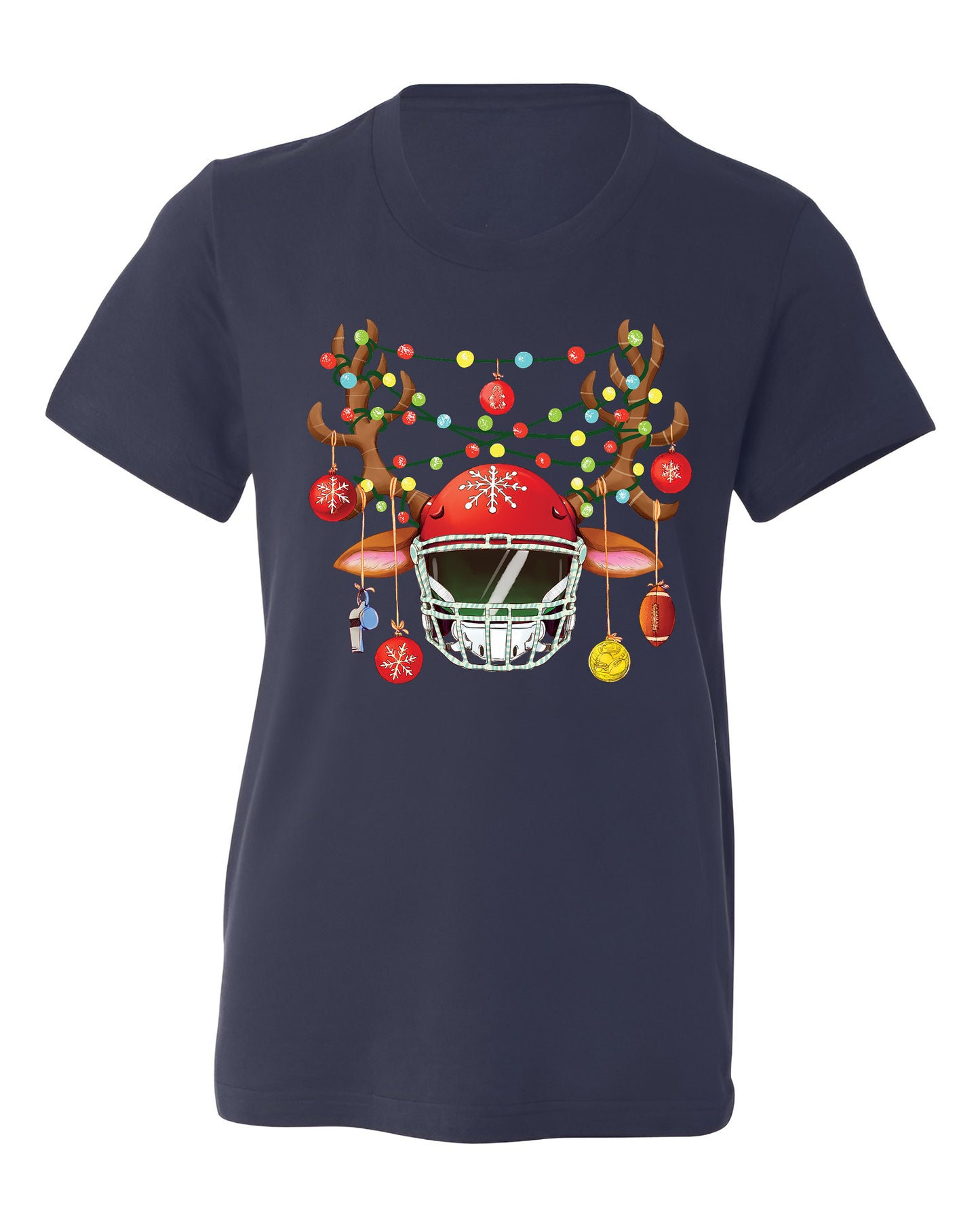 Football Christmas Shirt – Sports Xmas Lights Tee for Game Day