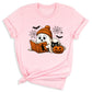 Reading Ghost Halloween Shirt – Book Lover Spooky Season Tee
