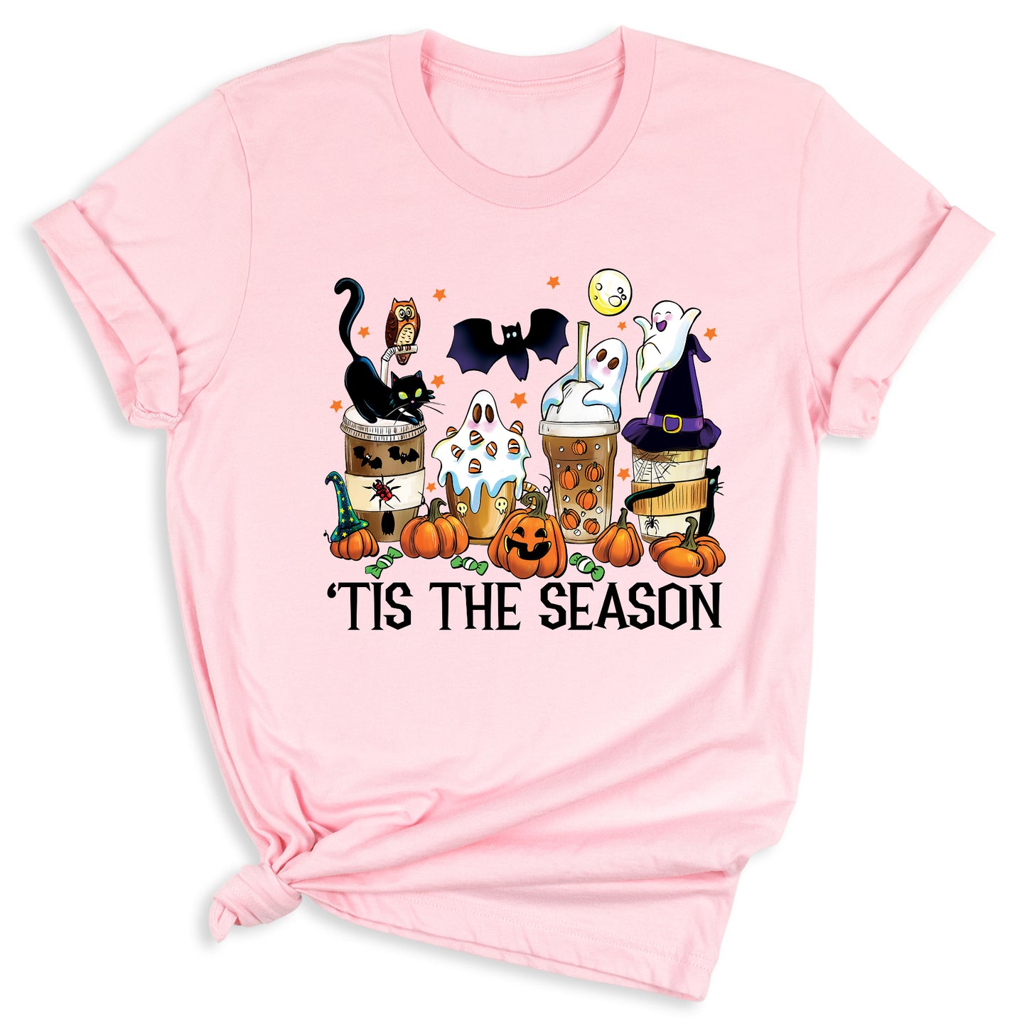 Tis The Season Halloween Coffee Shirt – Funny Fall Shirt for Women, Cute Pumpkin Coffee Tee, Autumn Halloween Gift
