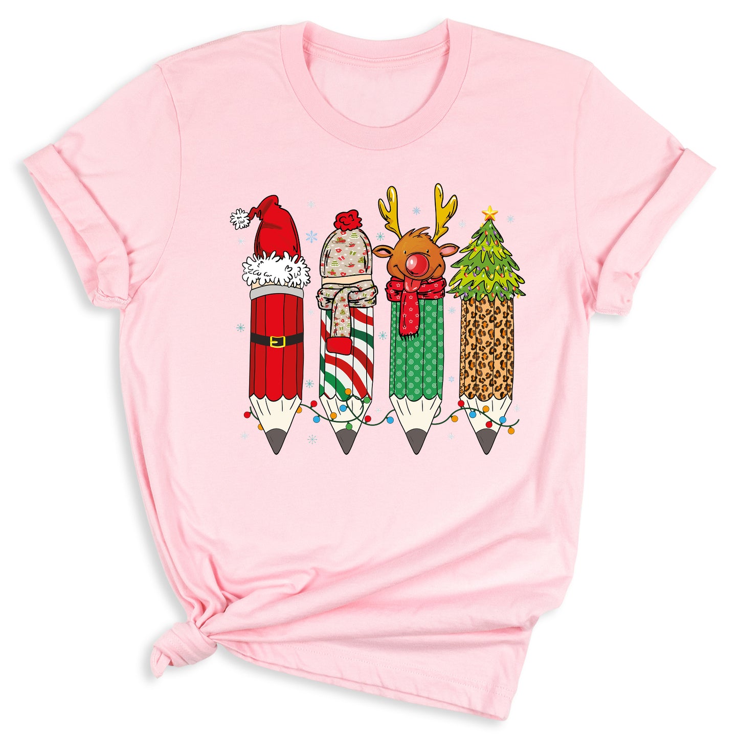 Christmas Teacher Shirt – Teacher Pencil Tee, Santa Holiday Shirt, School Xmas Teacher Life Top for Women