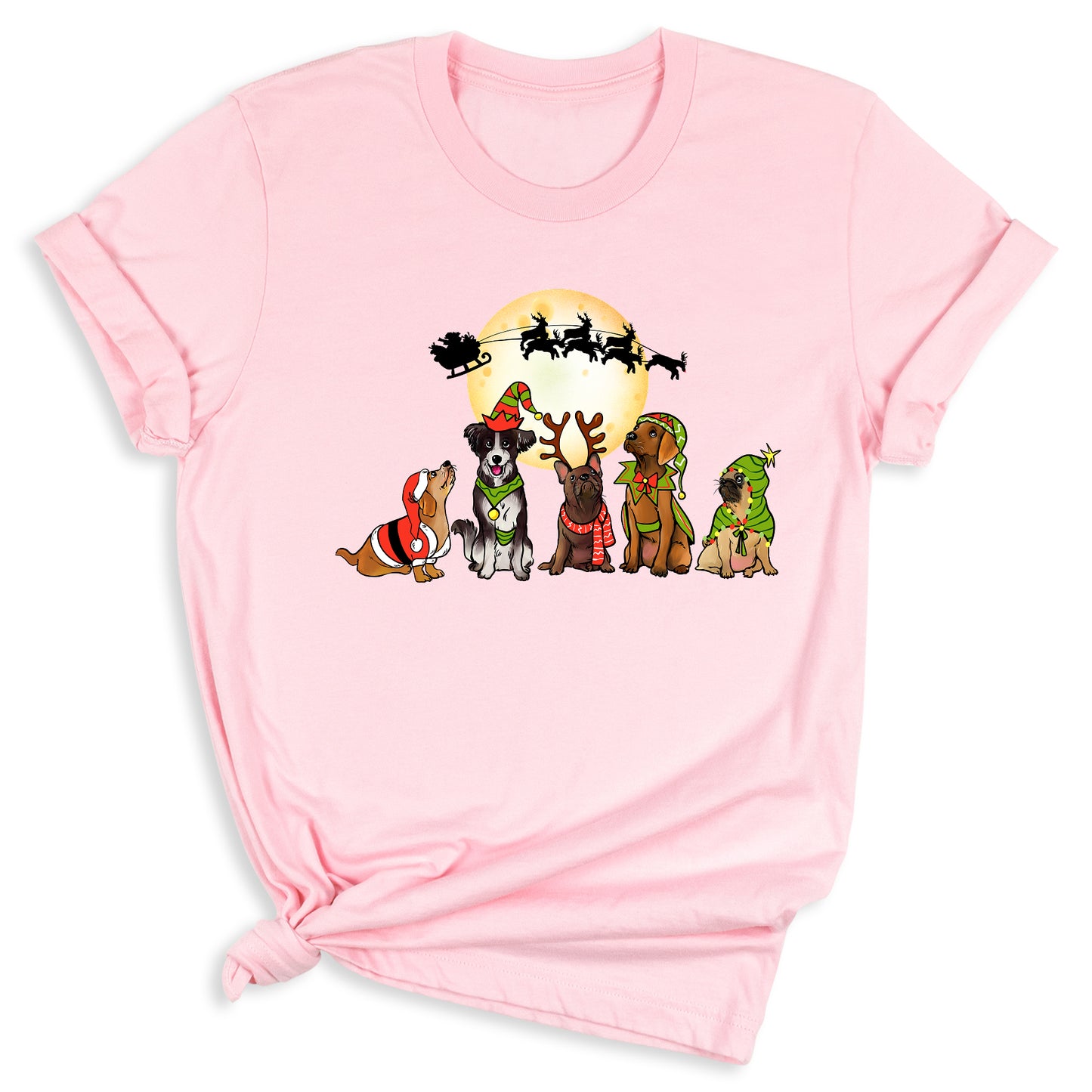 Christmas Dog Shirt – Santa Reindeer Dog Lover Holiday Tee