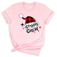 Cousin Crew Christmas Shirts Matching Kids Plaid Santa Hat Tees – Family Holiday Photo Outfit