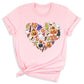 Halloween Elements Heart Shirt – Spooky Season Tee | Women’s Ghost & Pumpkin Shirt