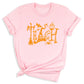 Halloween Teach T-Shirt – Cute Pumpkin School Shirt, Fall Teacher Tee for Spooky Season