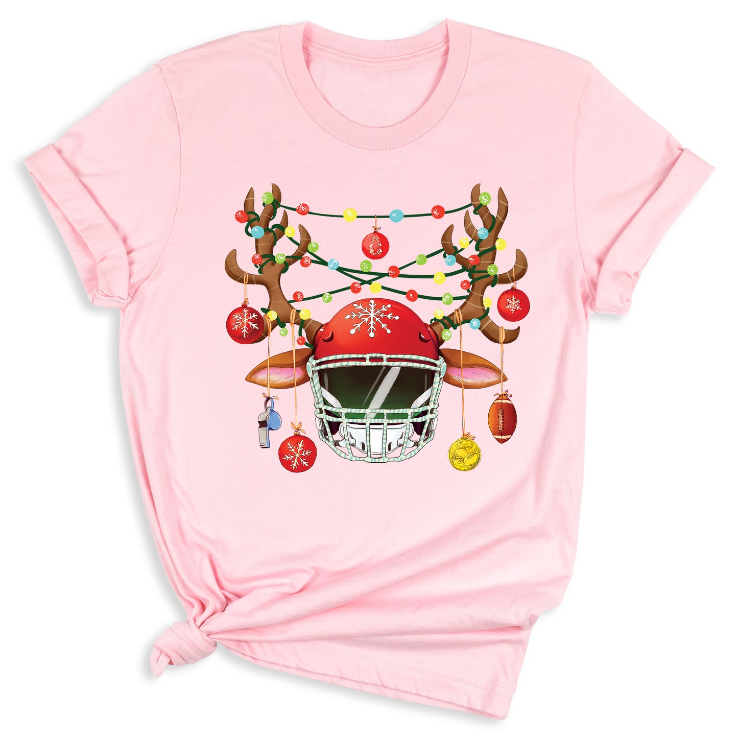 Football Christmas Shirt – Sports Xmas Lights Tee for Game Day