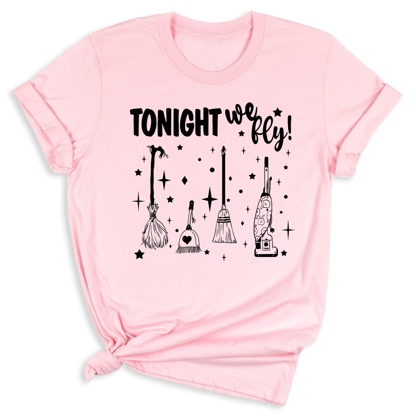 Tonight We Fly Witch Shirt – Funny Halloween Tee for Women Men, Spooky Season Top, Witch Humor Shirt, Fall Party Outfit, Witch Lover Gift