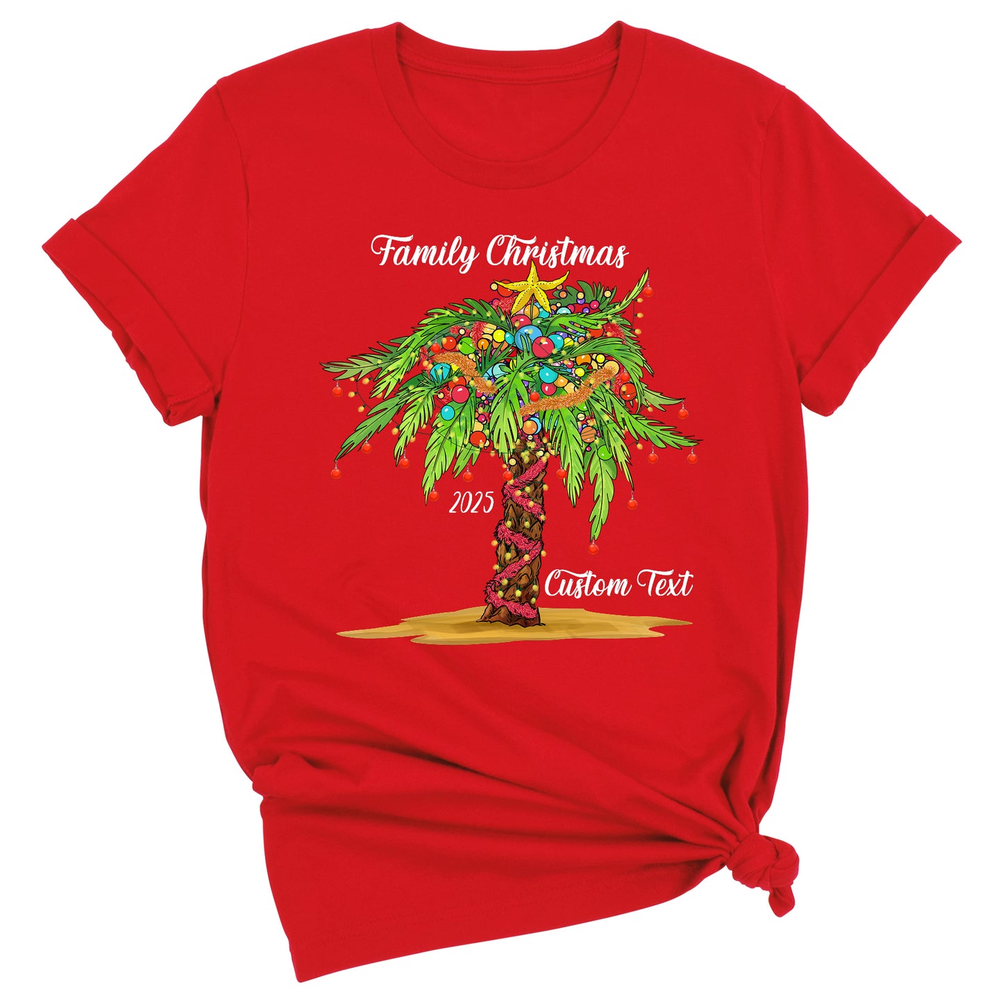 Custom Family Christmas Tree Shirts – Matching Christmas T-Shirts with Personalized Name & Year | Holiday Family Outfit
