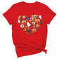 Halloween Elements Heart Shirt – Spooky Season Tee | Women’s Ghost & Pumpkin Shirt