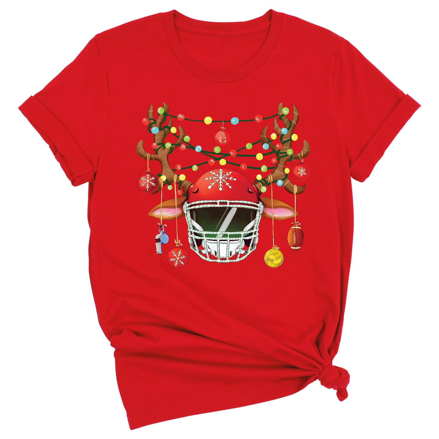 Football Christmas Shirt – Sports Xmas Lights Tee for Game Day