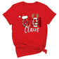 Gigi Claus Christmas Shirt for Grandma – Custom Gigi, Mimi, Nana Xmas Tee with Santa Hat & Plaid Design