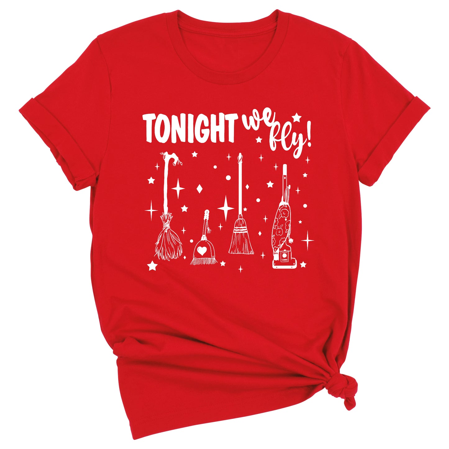 Tonight We Fly Witch Shirt – Funny Halloween Tee for Women Men, Spooky Season Top, Witch Humor Shirt, Fall Party Outfit, Witch Lover Gift