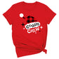 Cousin Crew Christmas Shirts Matching Kids Plaid Santa Hat Tees – Family Holiday Photo Outfit