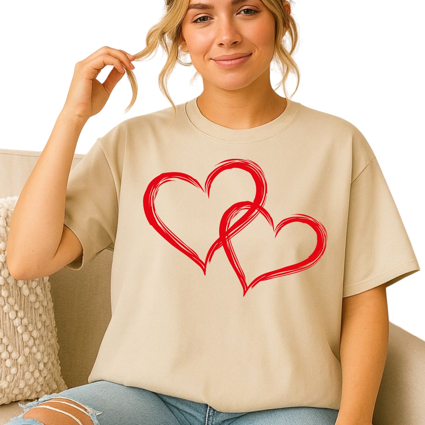Valentine’s Day Heart Shirt – Retro Love Tee for Couples & Women
