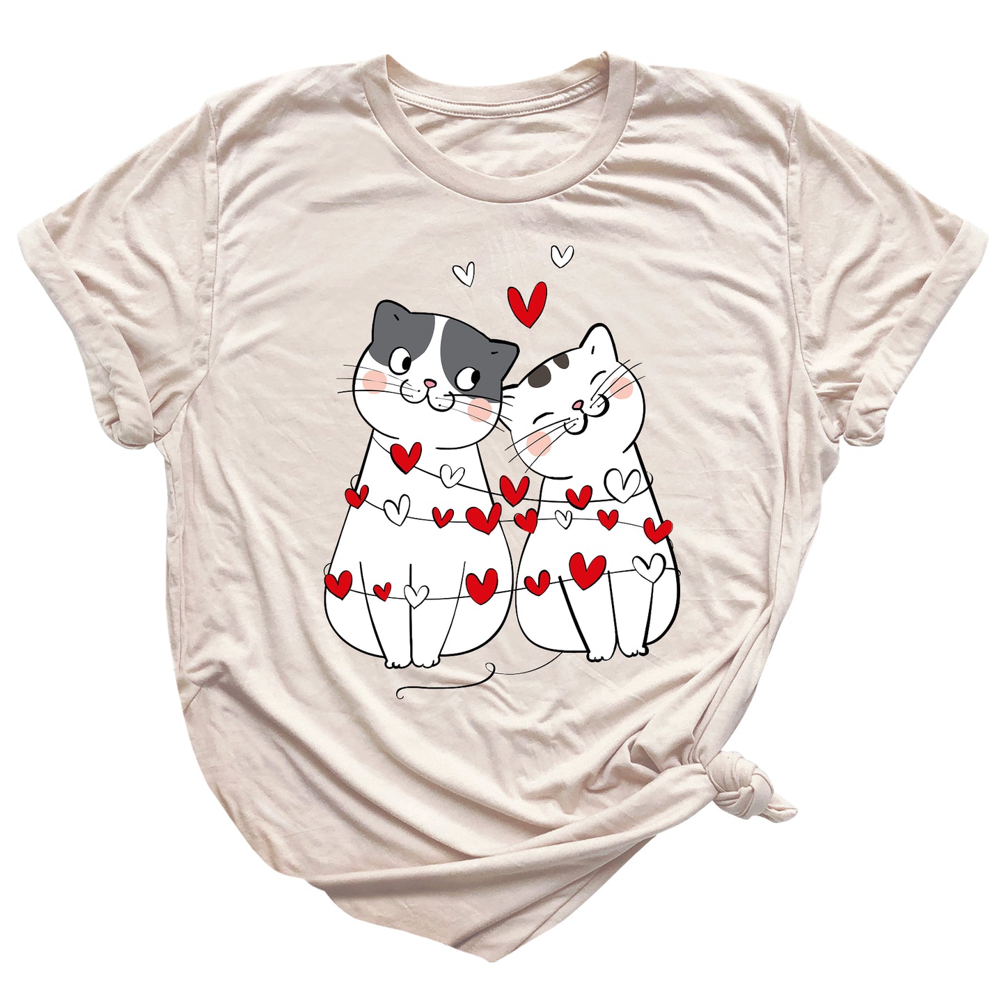 Valentine’s Day Cat Shirt for Couples – Cute Cats with Hearts Tee