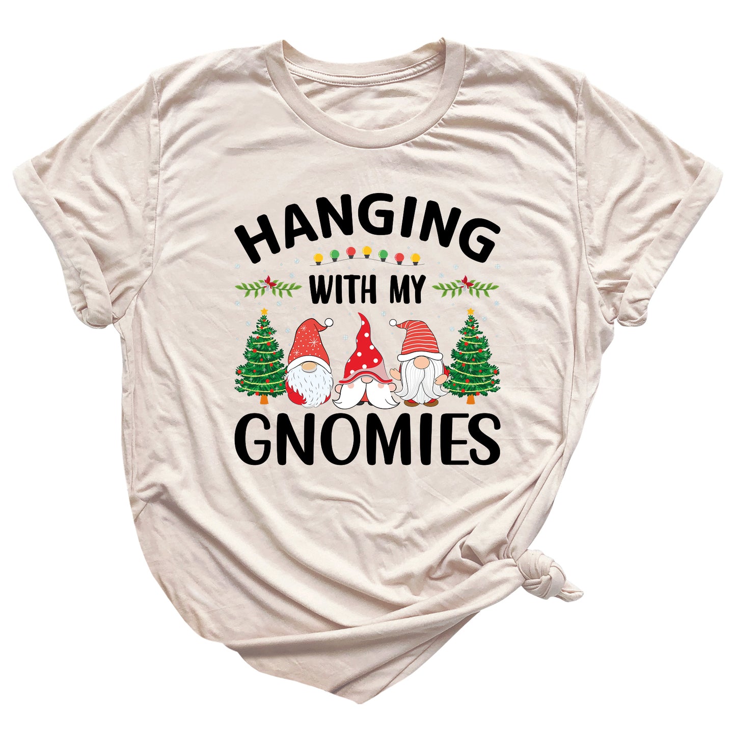 Hanging With My Gnomies Christmas Shirt – Cute Gnome Holiday Tee, Family Matching Xmas T-Shirt, Santa Gnome Party Shirt