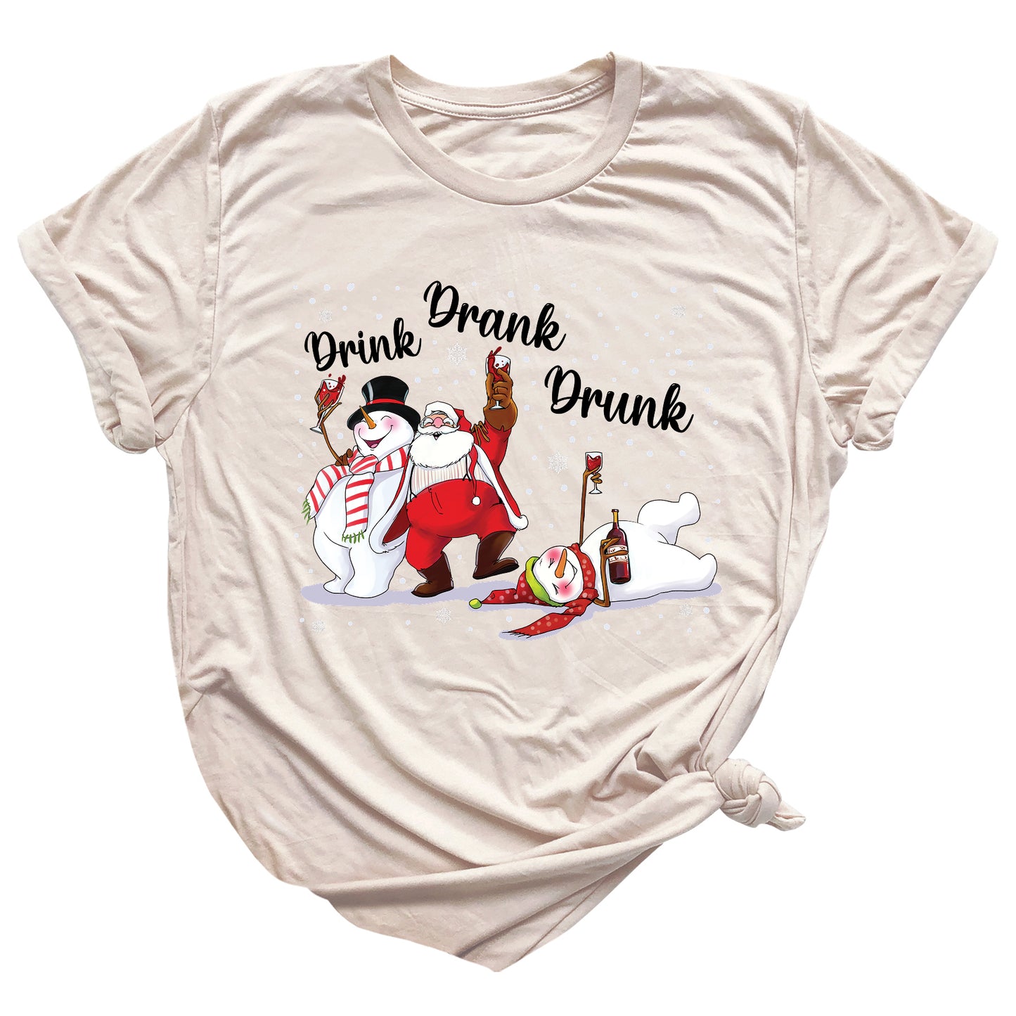 Drink Drank Drunk Christmas Shirt – Funny Holiday Party Tee
