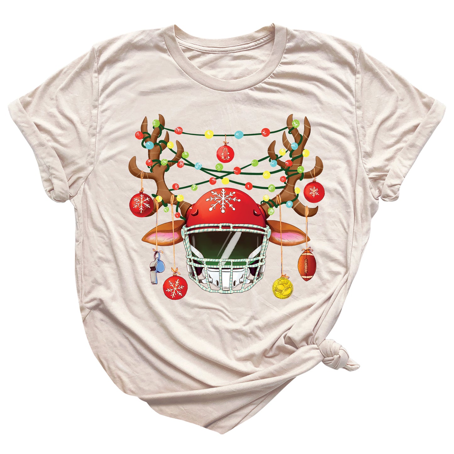 Football Christmas Shirt – Sports Xmas Lights Tee for Game Day