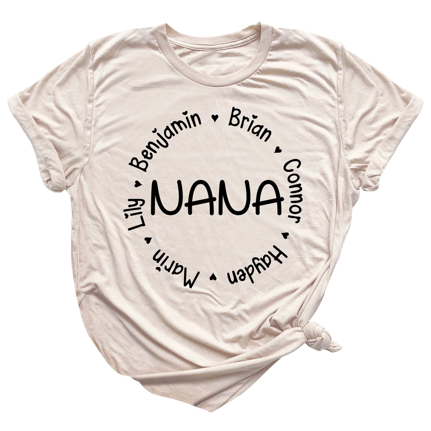 Personalized Nana Papa Shirt with Kids Names Custom Mama & Dada Gift