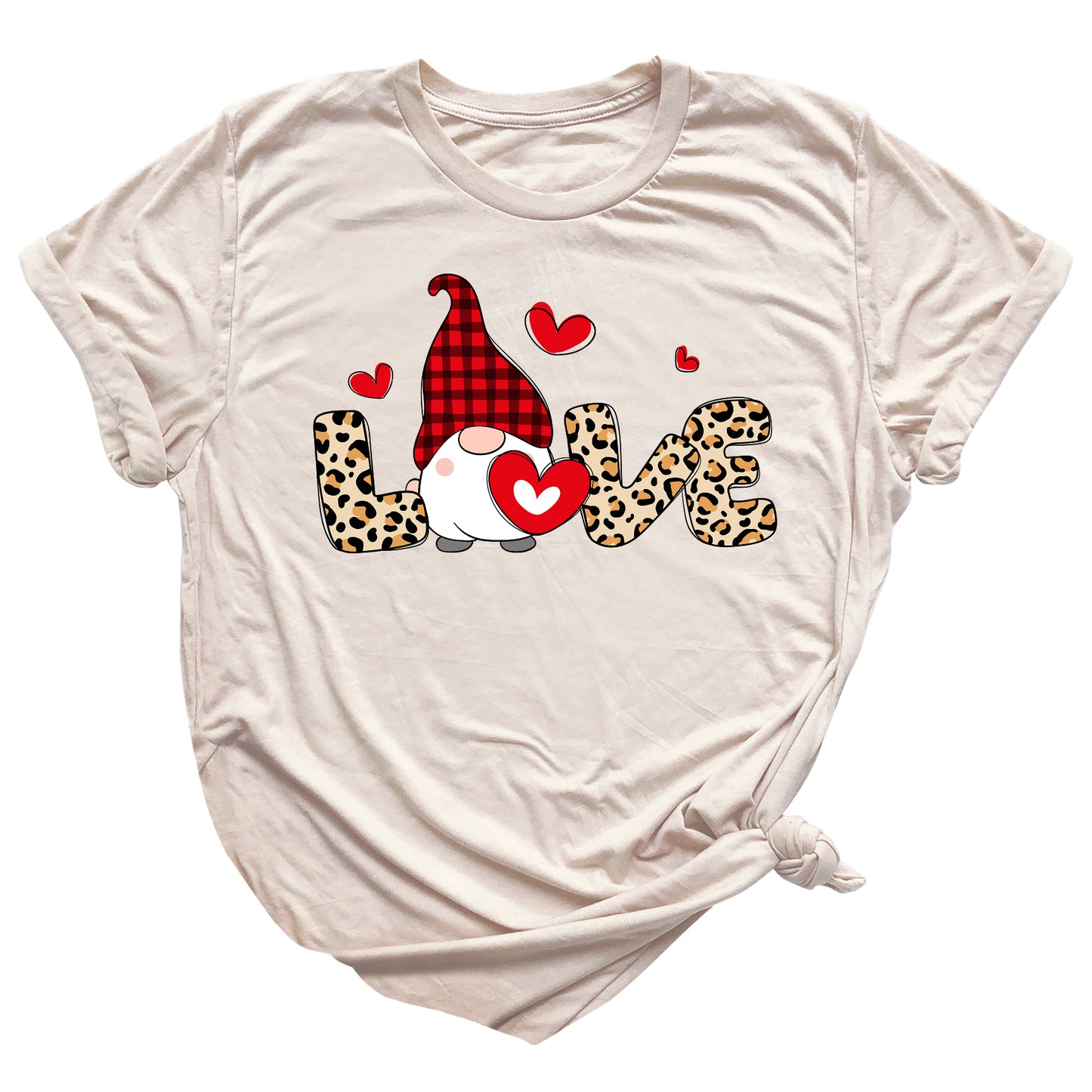 Love Buffalo Plaid Gnome Valentine Shirt Cute Red Heart Tee