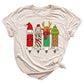 Christmas Teacher Shirt – Teacher Pencil Tee, Santa Holiday Shirt, School Xmas Teacher Life Top for Women