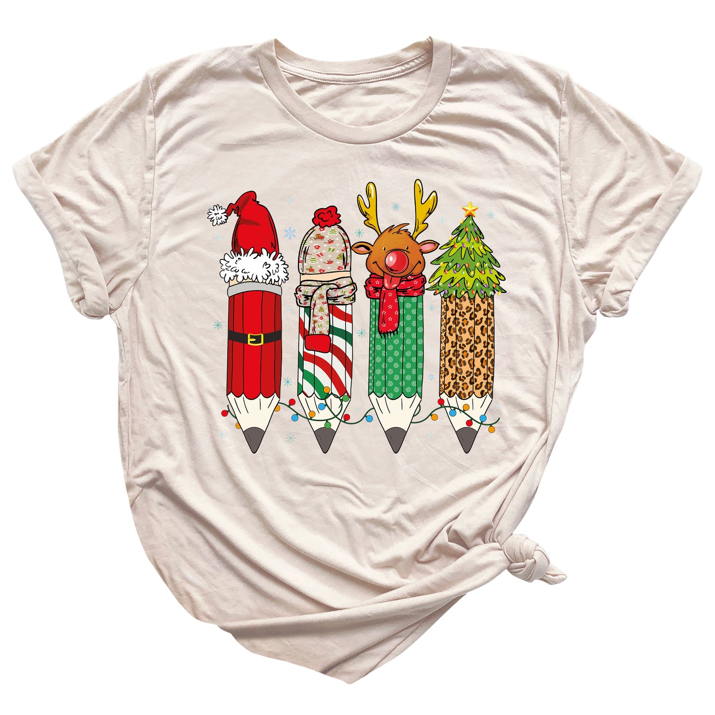 Christmas Teacher Shirt – Teacher Pencil Tee, Santa Holiday Shirt, School Xmas Teacher Life Top for Women