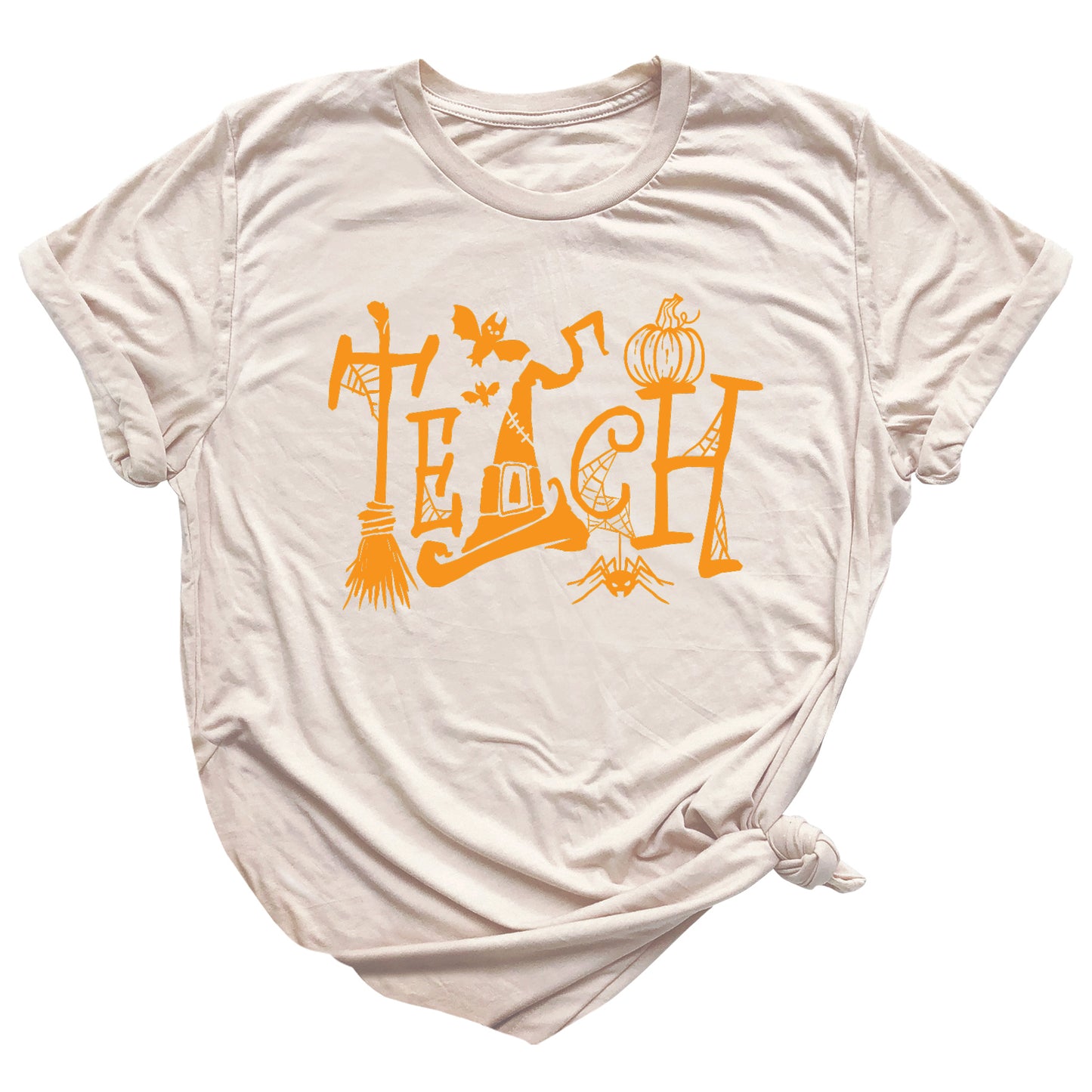 Halloween Teach T-Shirt – Cute Pumpkin School Shirt, Fall Teacher Tee for Spooky Season