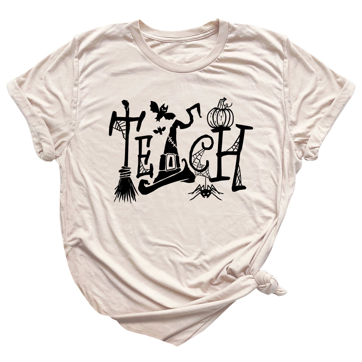 Halloween Teach T-Shirt – Cute Pumpkin School Shirt, Fall Teacher Tee for Spooky Season