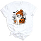 Halloween Ghost and Drink T-Shirt – Pumpkin & Spooky Season Tee