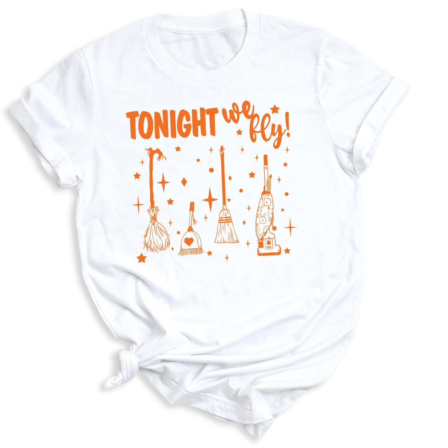 Tonight We Fly Witch Shirt – Funny Halloween Tee for Women Men, Spooky Season Top, Witch Humor Shirt, Fall Party Outfit, Witch Lover Gift