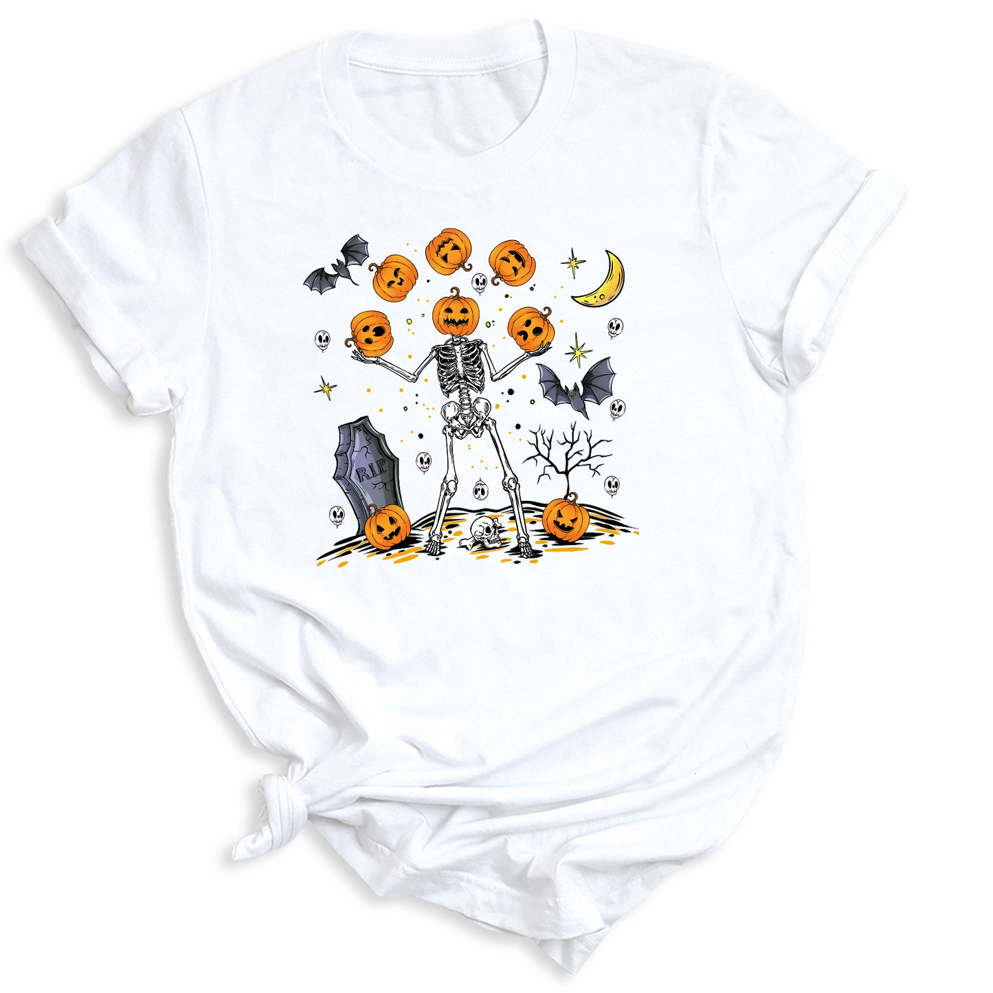 Halloween Skeleton Shirt – Pumpkin Face Tee | Funny Spooky Season Shirt