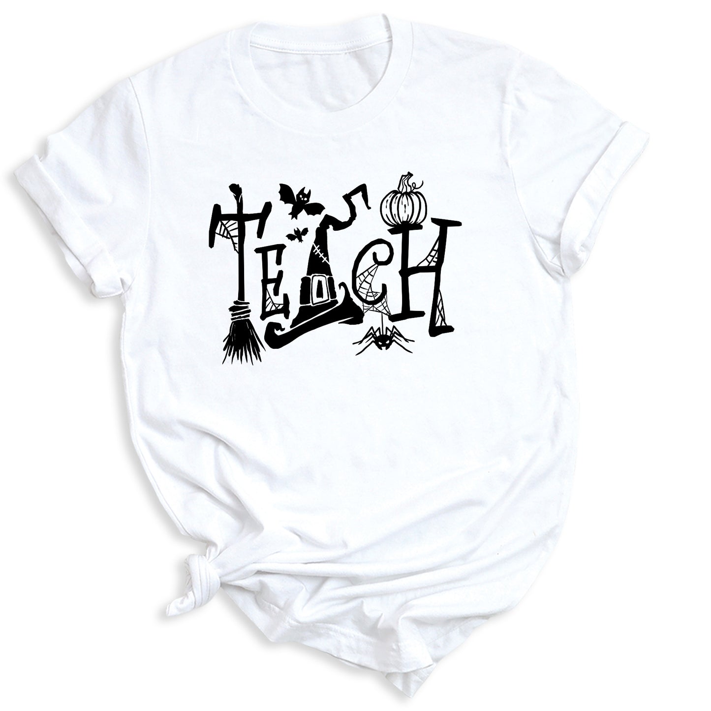 Halloween Teach T-Shirt – Cute Pumpkin School Shirt, Fall Teacher Tee for Spooky Season