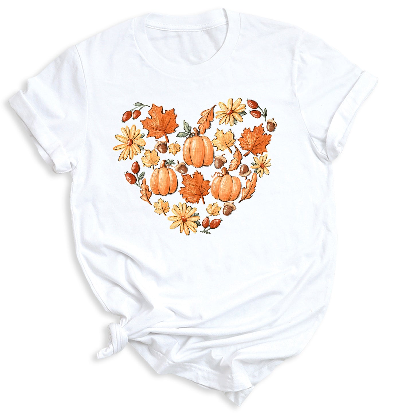 Thanksgiving Pumpkin Heart Shirt – Fall Harvest Graphic Tee
