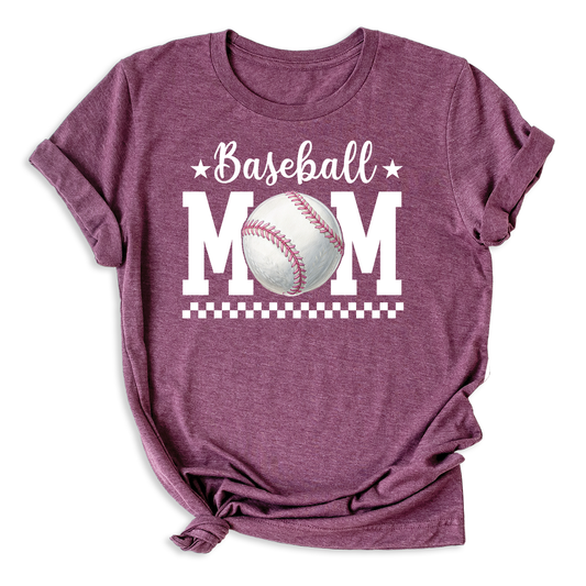 Baseball Mom Shirts, Women Game Day Top Apparel, Casual Baseball T-Shirt, Gift for Moms Who Love Baseball (A561)