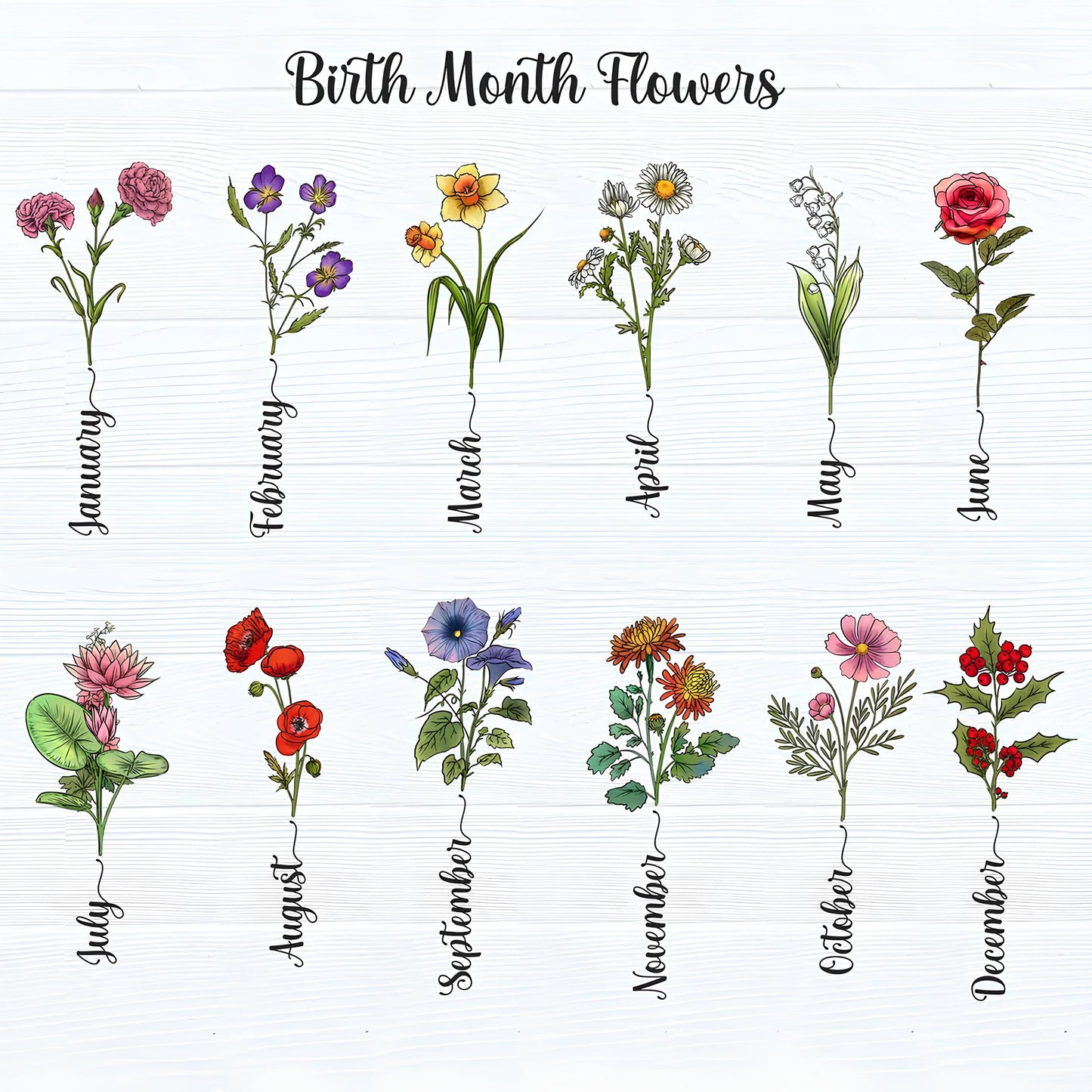 Personalized Birth Month Flower Mom Shirt – Custom Mama’s Garden Tee with Kids Names