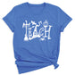 Halloween Teach T-Shirt – Cute Pumpkin School Shirt, Fall Teacher Tee for Spooky Season