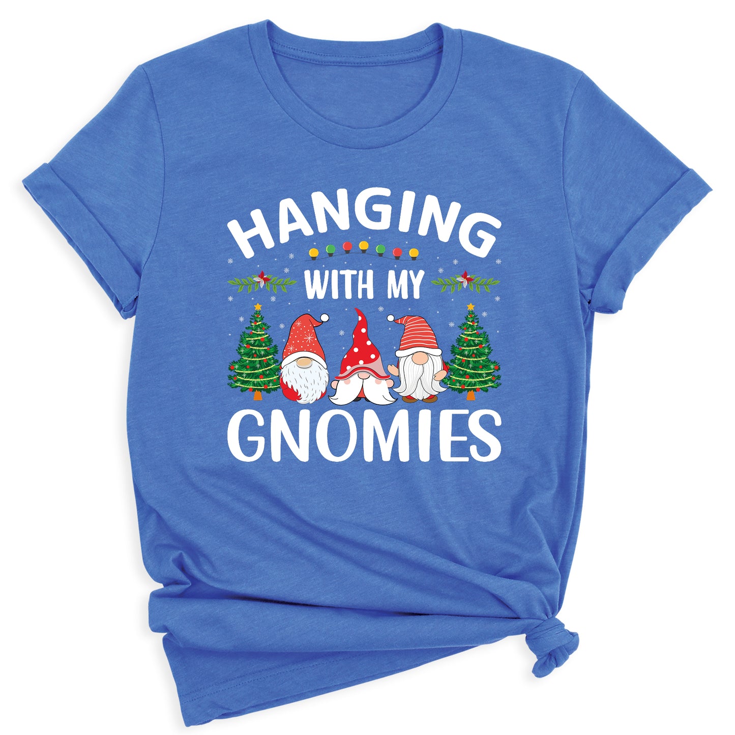 Hanging With My Gnomies Christmas Shirt – Cute Gnome Holiday Tee, Family Matching Xmas T-Shirt, Santa Gnome Party Shirt