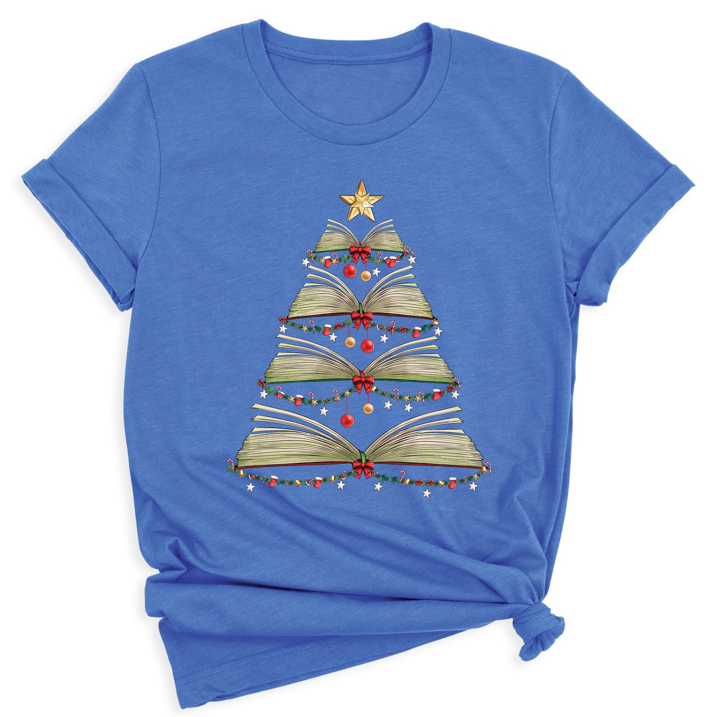 Books Tree Christmas Shirt – Book Lover Holiday Bookworm Tee