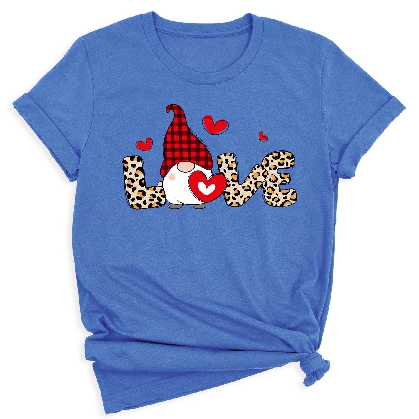 Love Buffalo Plaid Gnome Valentine Shirt Cute Red Heart Tee