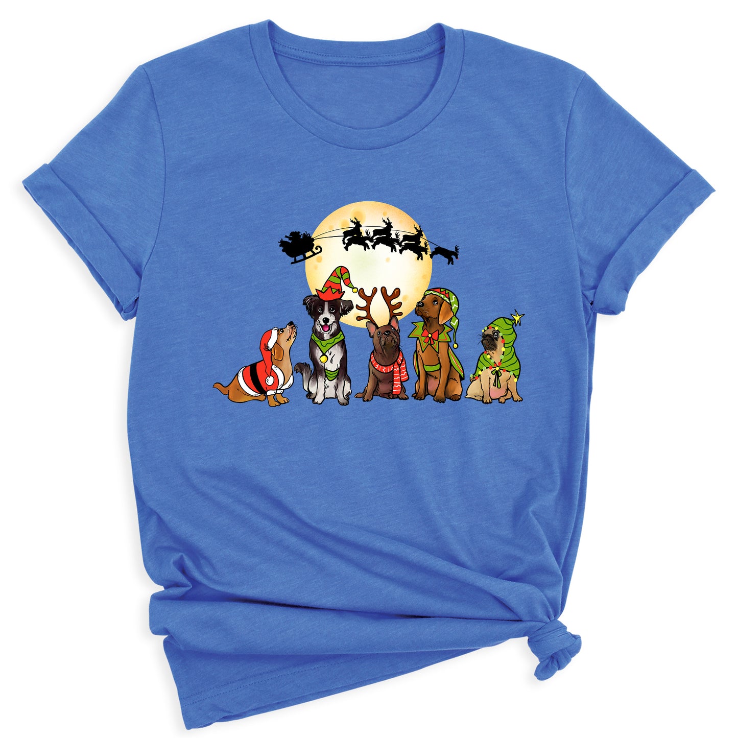 Christmas Dog Shirt – Santa Reindeer Dog Lover Holiday Tee
