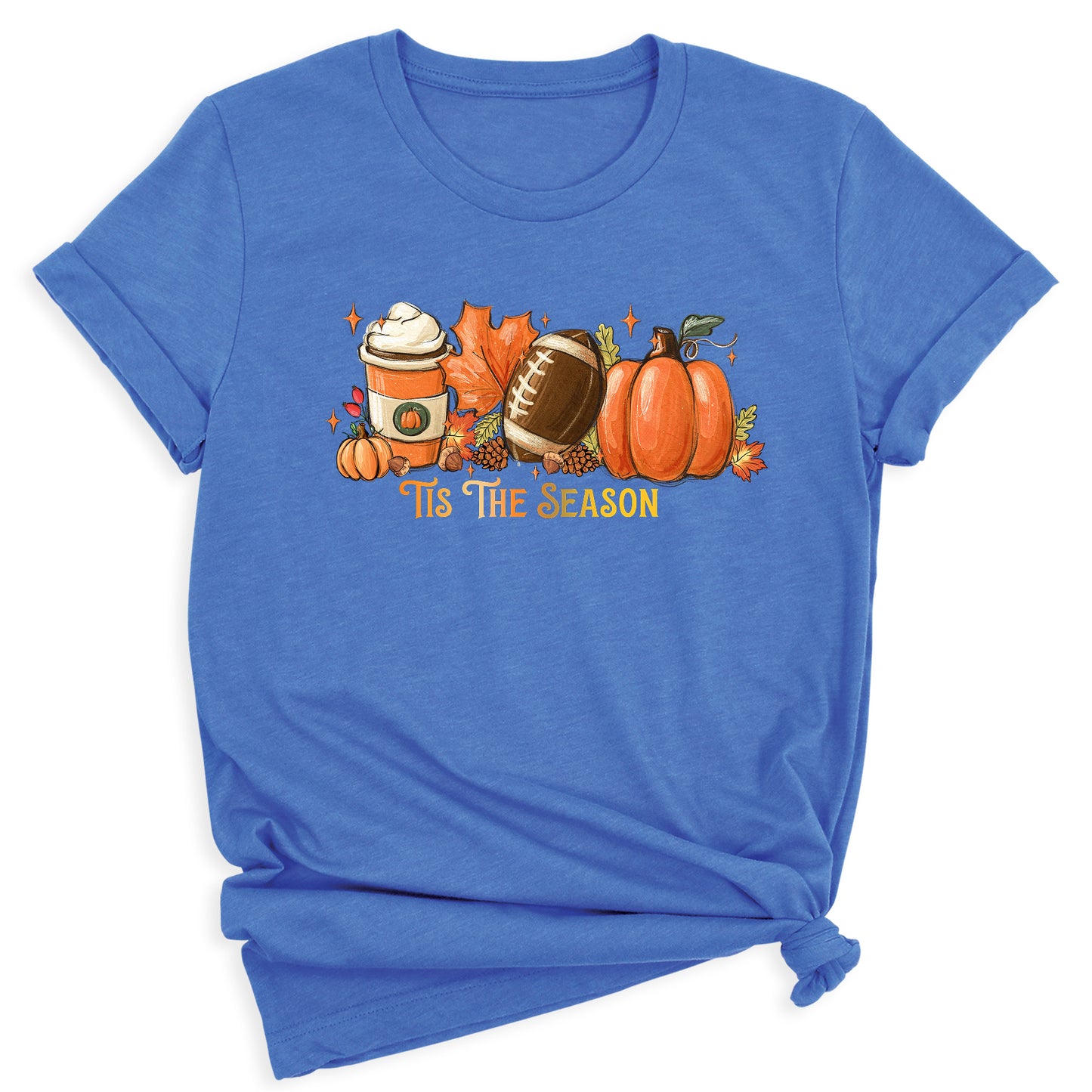 Tis The Season Fall Football Shirt – Pumpkin Coffee Autumn Vibes Tee