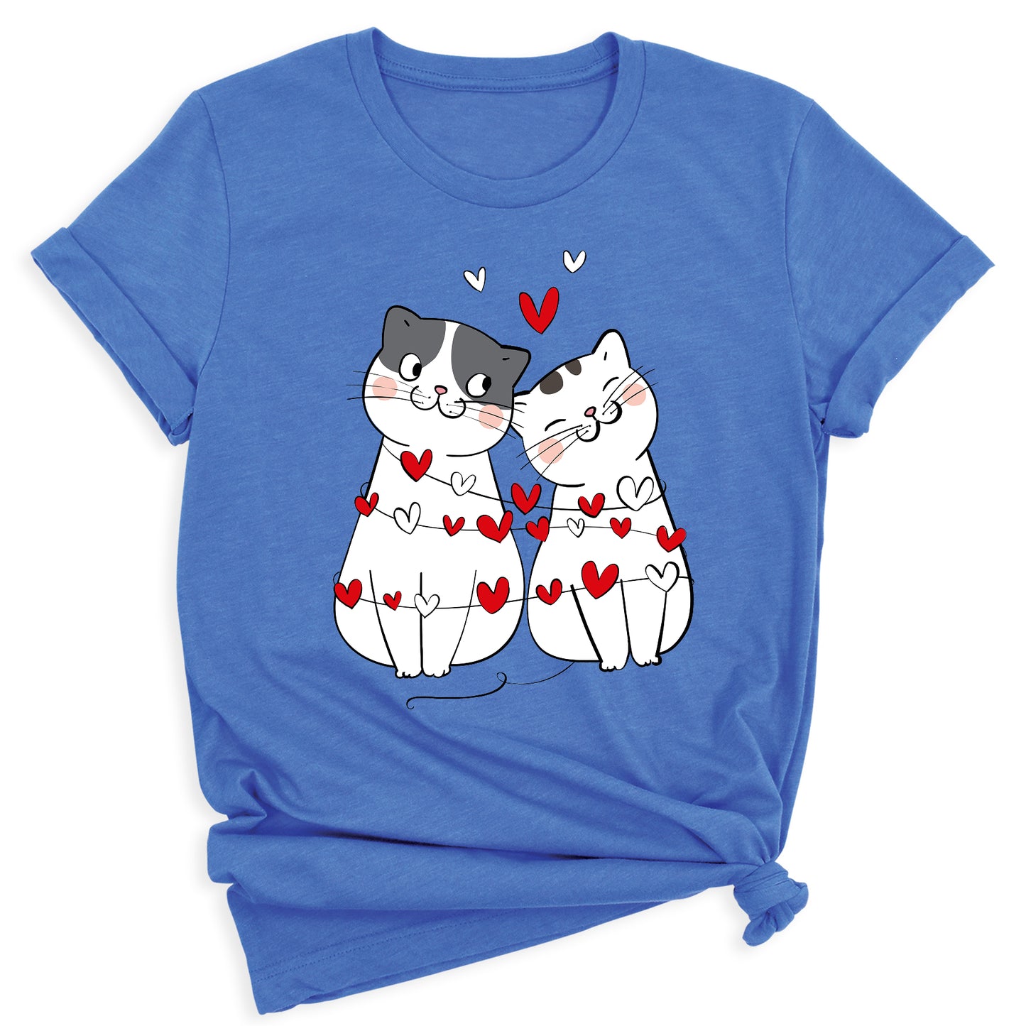 Valentine’s Day Cat Shirt for Couples – Cute Cats with Hearts Tee