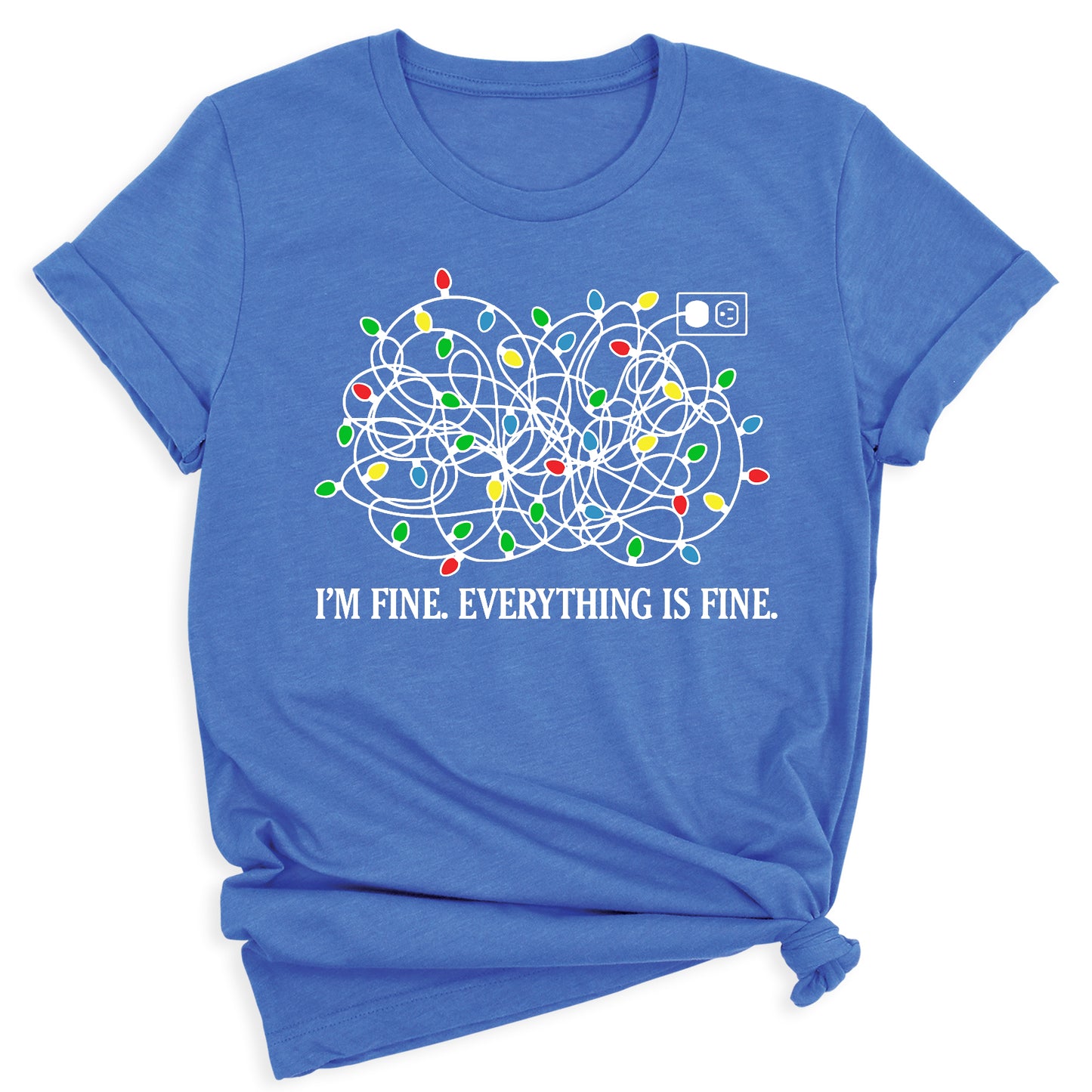 I’m Fine Everything is Fine Christmas Shirt – Tangled Lights Funny Holiday Tee