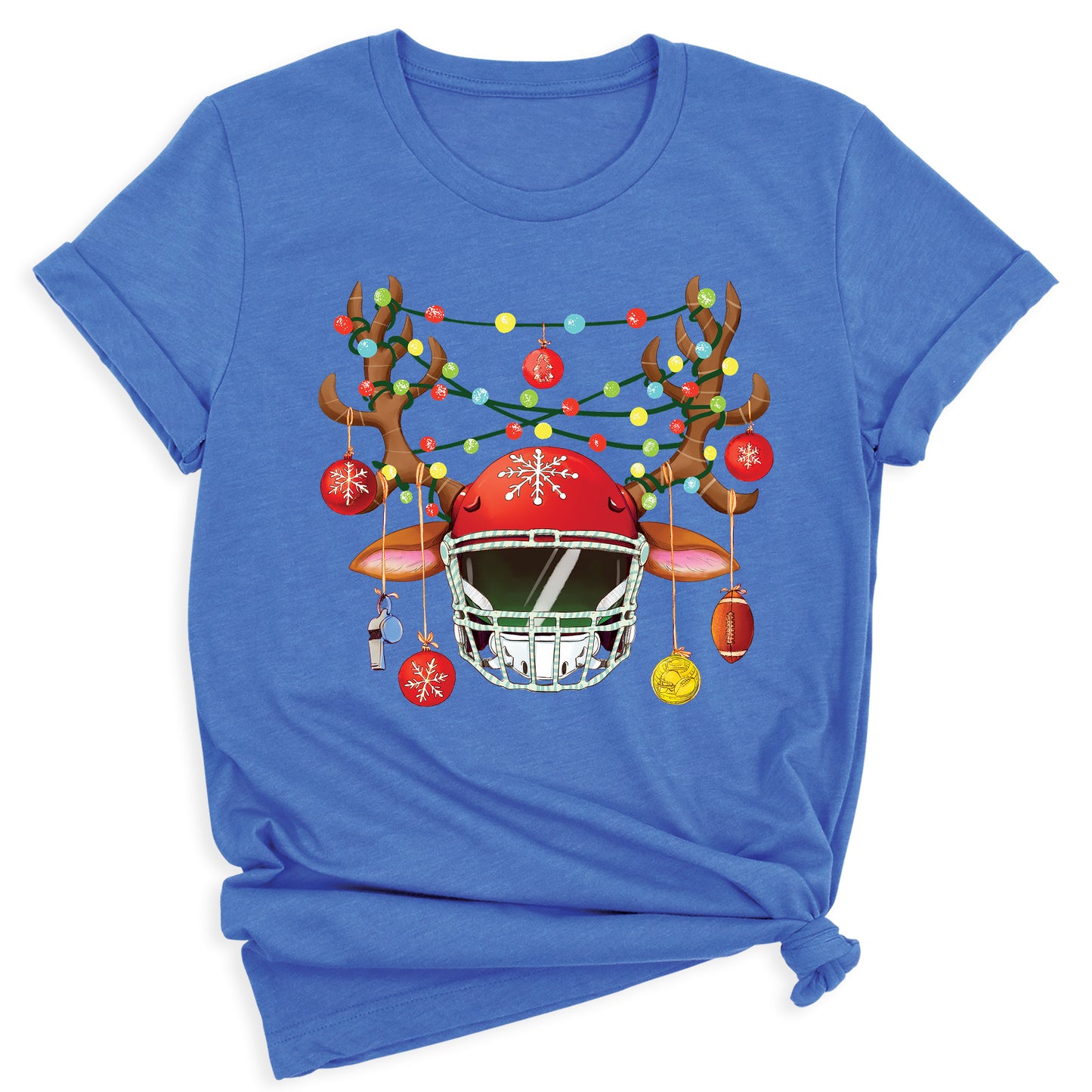 Football Christmas Shirt – Sports Xmas Lights Tee for Game Day