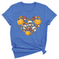 Heart Skull Halloween Shirt – Fall Season Tee for Women Men | Autumn Pumpkin Patch Outfit