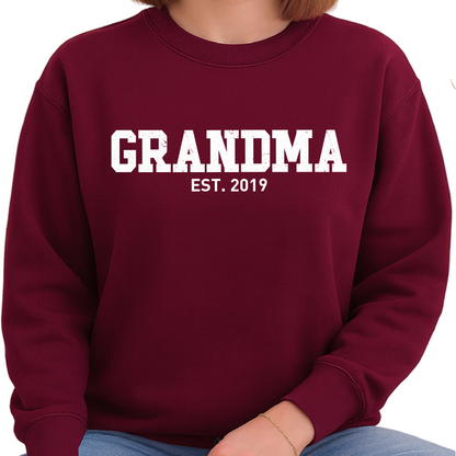 Custom Grandma Est. Sweatshirts – Personalized Matching Family Gift