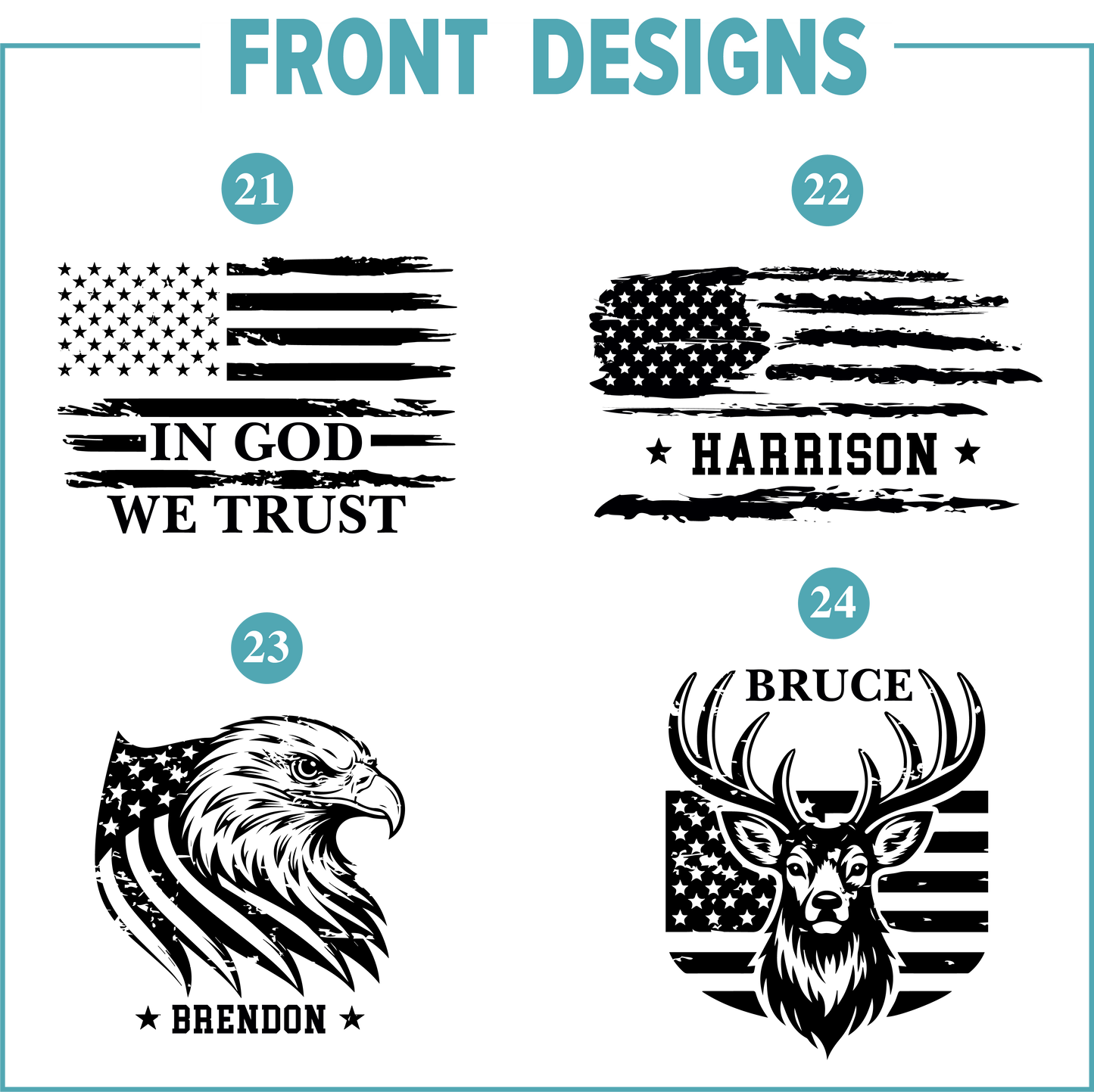 Personalized American Flag Leather Wallet RFID