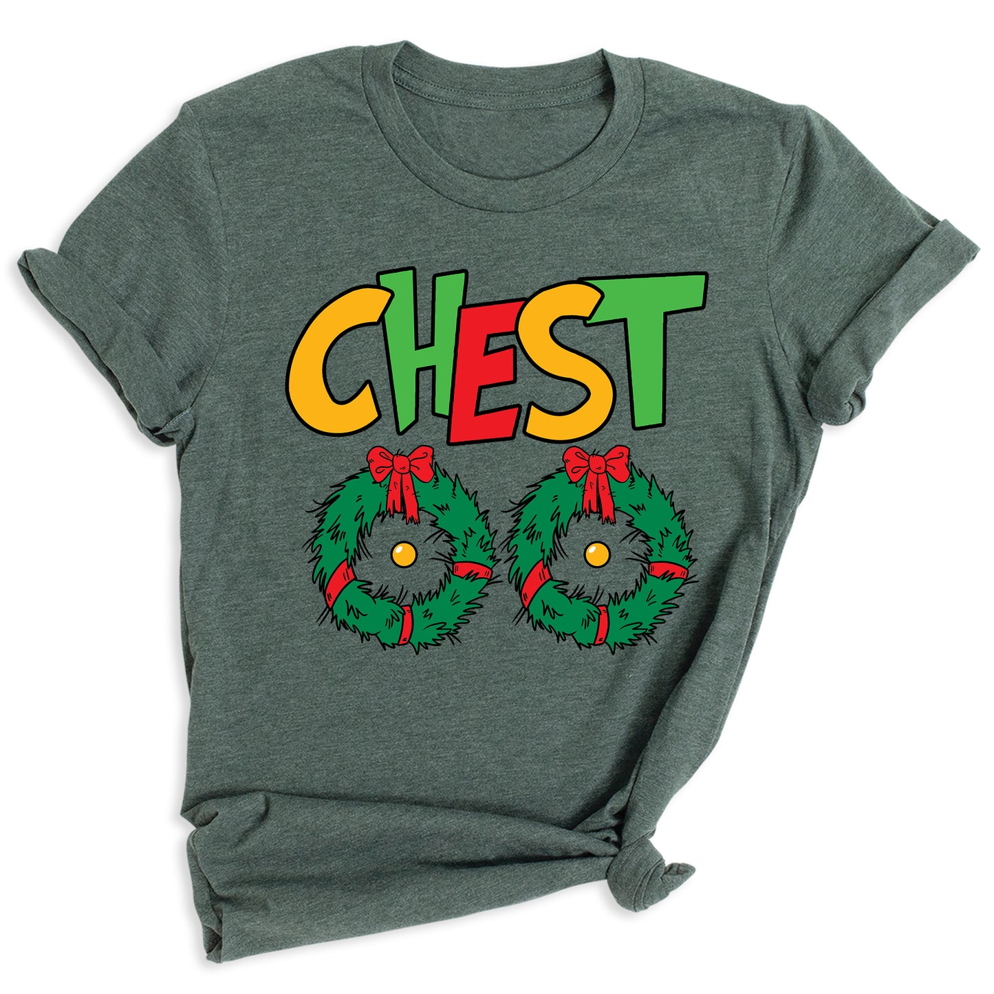 Christmas Chest Nuts Couple Shirts – Funny Matching Holiday Tees for Men & Women, Sarcastic Xmas Party Outfit, Boyfriend Girlfriend Gift
